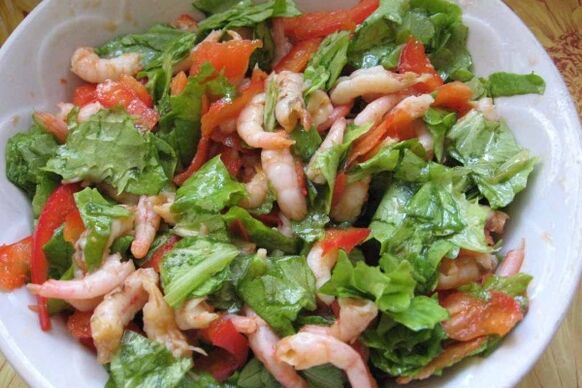 Seafood salad - a healthy meal for those on a gluten-free diet